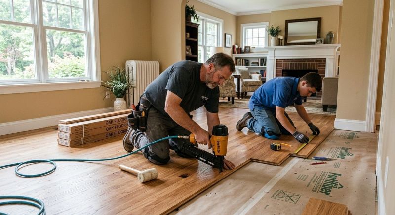 White Oak Floor Installation in Spring Hill, TN